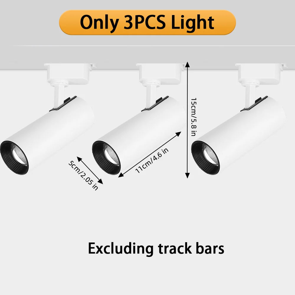 Adjustable Intensity Modern Rail Spot Light for Interior Design