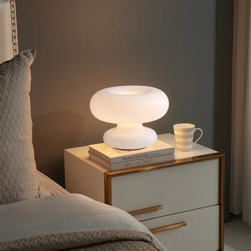 Trendy Circular Glass Nightstand Lamp for Home Decor