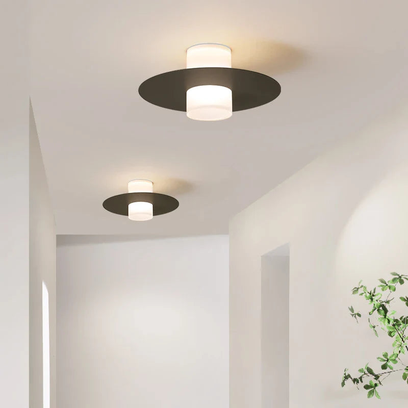 Modern LED Ceiling Light for Hallway, Living Room, Dining Room, Kitchen, Bedroom - Black & White