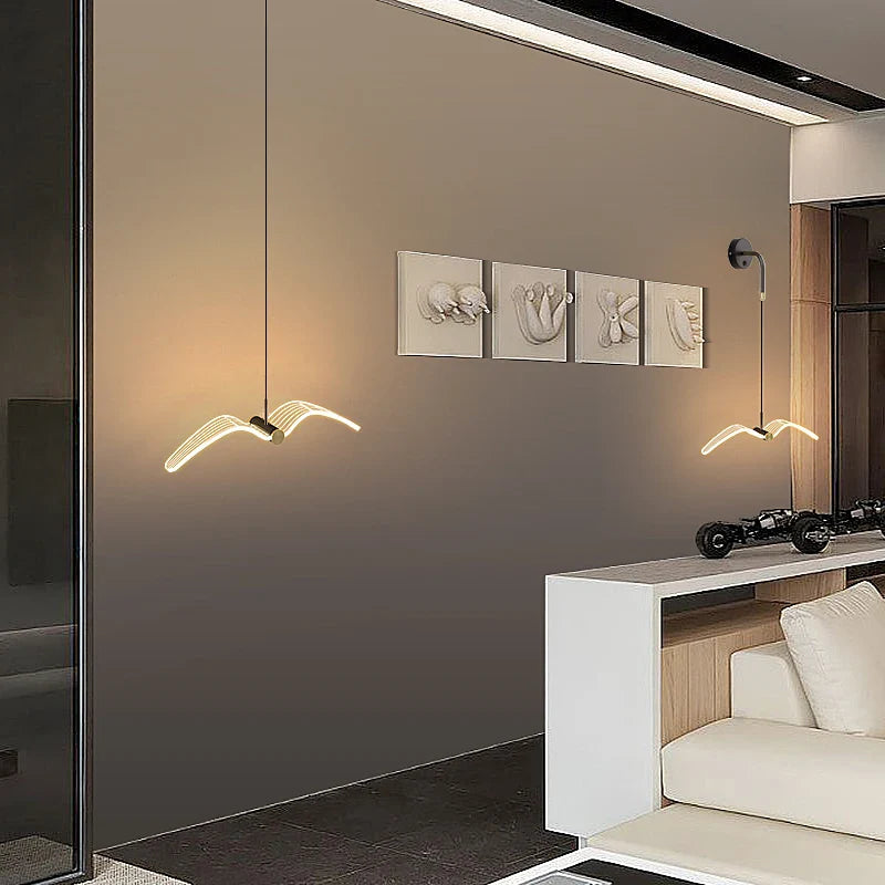Creative LED Seagull Pendant Lights for Bedroom Wall Decor