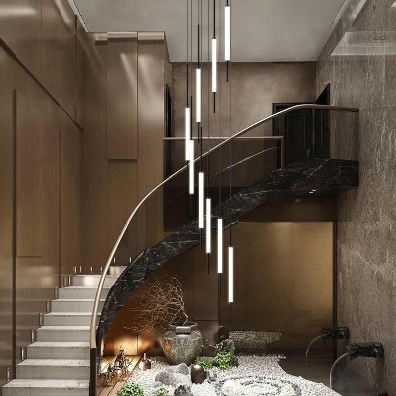 Modern Long LED Pendant Light for Luxury Villa Lighting