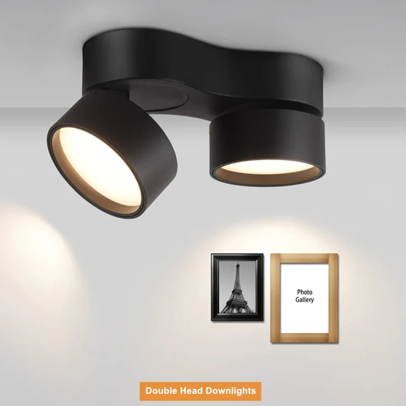Flexible LED Spot Light with Surface Mount and Rotating Adjustment for Indoor Lighting
