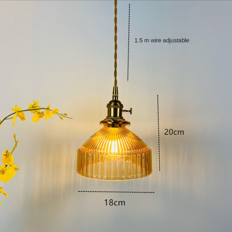 Retro Glass Shade Pendant Light by Casbelle