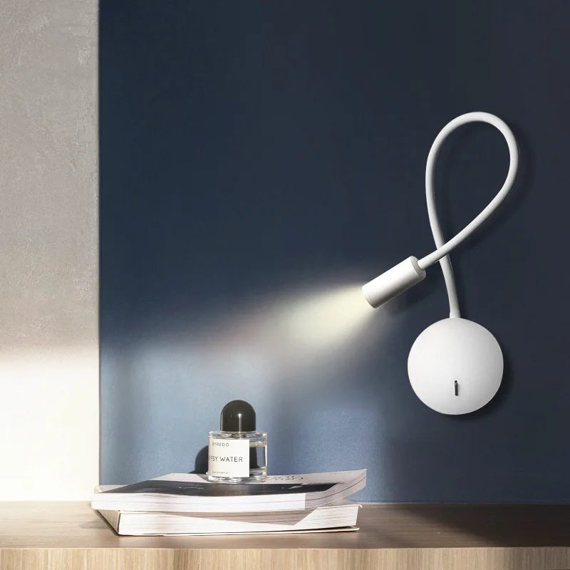 GYS LED Desk Lamp with Switch - 3W Flexible Reading Light in White/Black