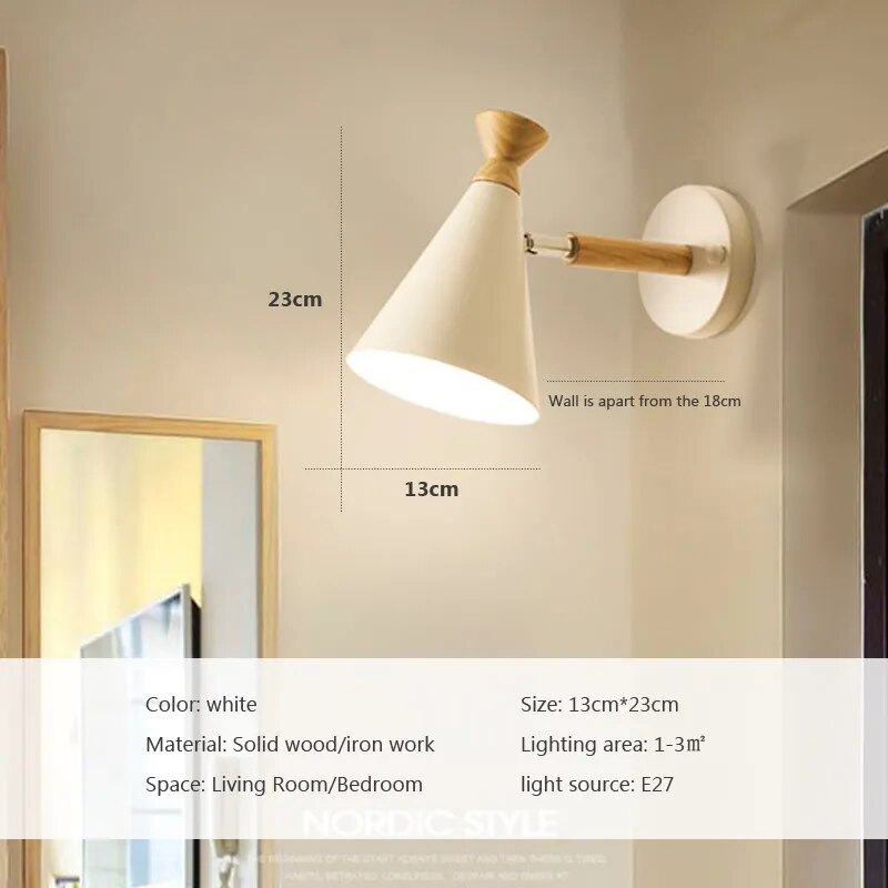 Nordic Solid Wood Wall Sconce