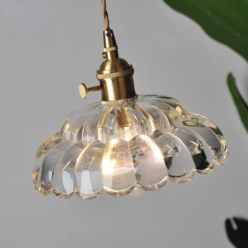 Retro Lodge Glass Shade Pendant Light