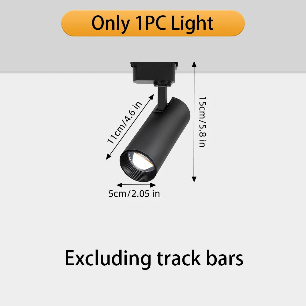Adjustable Intensity Modern Rail Spot Light for Interior Design