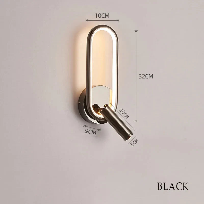 LED Wall Reading Lamp for Hotel Bedroom Headboard with Adjustable Book Light