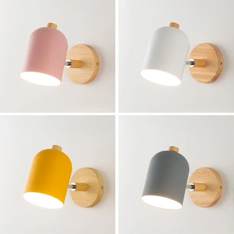 Elegant Nordic Wooden Wall Sconce for Reading Light