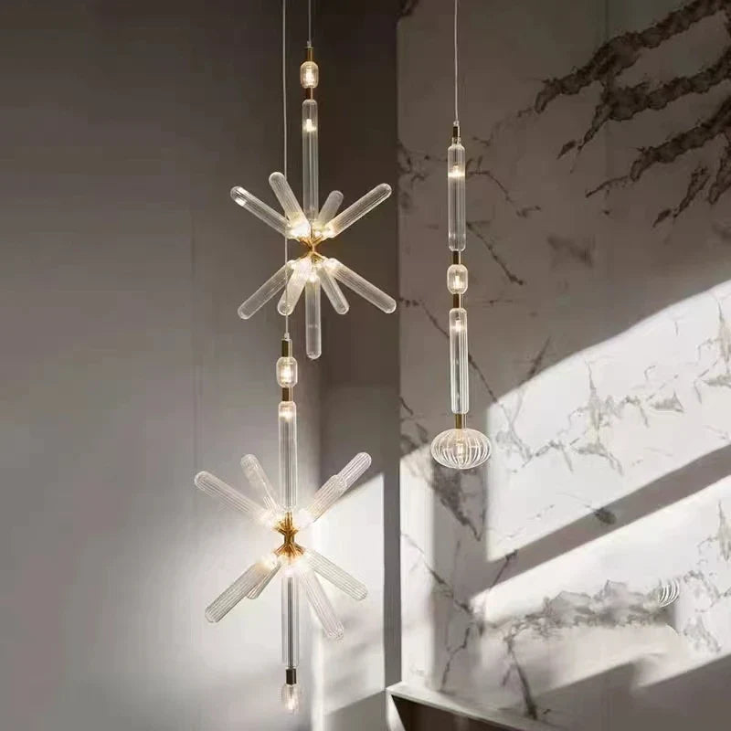 Modern Clear Glass Pendant Light for Commercial and Private Spaces