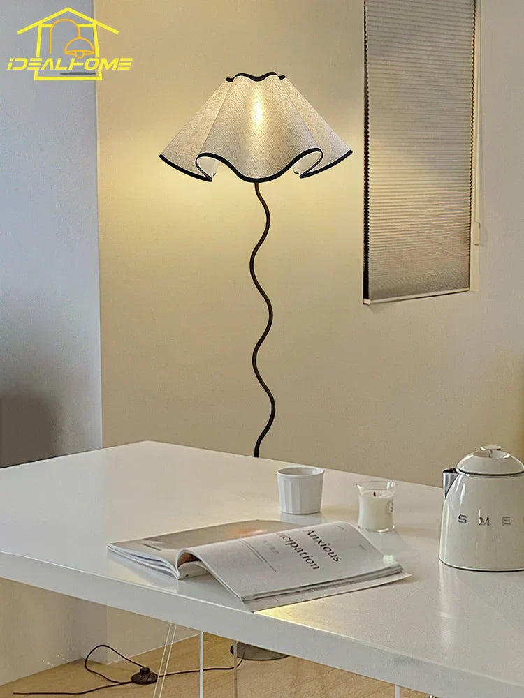 Modern Floral Fabric Floor Lamp