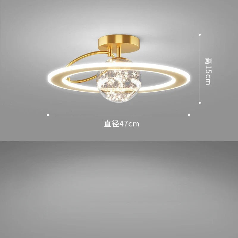 Luxury Modern LED Chandelier with Gold Glass Spheres