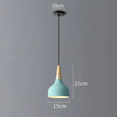 Modern LED Pendant Light with Colorful Metal Shade