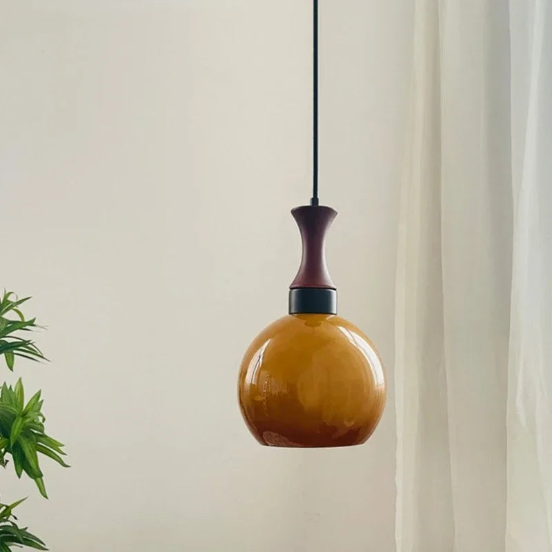 Retro Japanese Medieval Bauhaus Glass Pendant Light for Living Room, Bedroom, Office, Bar