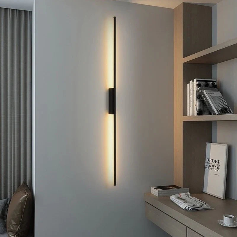 Black Nordic LED Wall Sconce Light Fixture for Bedroom & Living Room