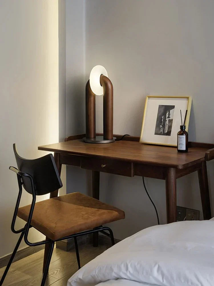 Japanese Retro Wooden Touch Lamp - Artistic & Adjustable Design