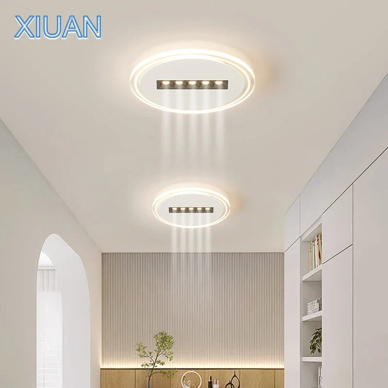 Simple Ceiling Light with Square White Spot and Round Cloud