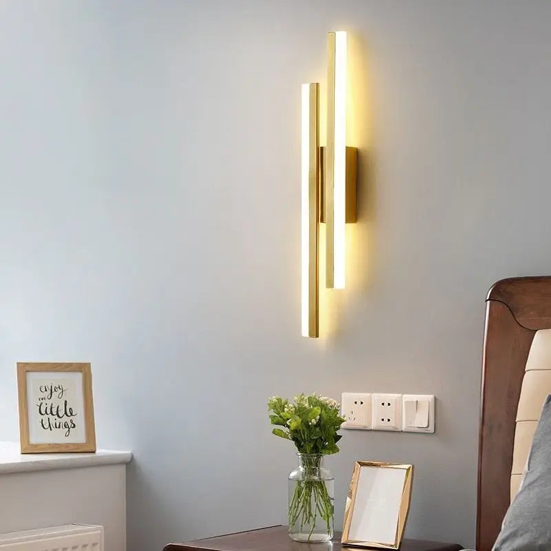 LED Copper Wall Sconce with Acrylic Tube Shade for Indoor Lighting