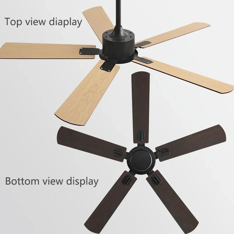 Retro Industrial Ceiling Fan Without Light and Remote Control