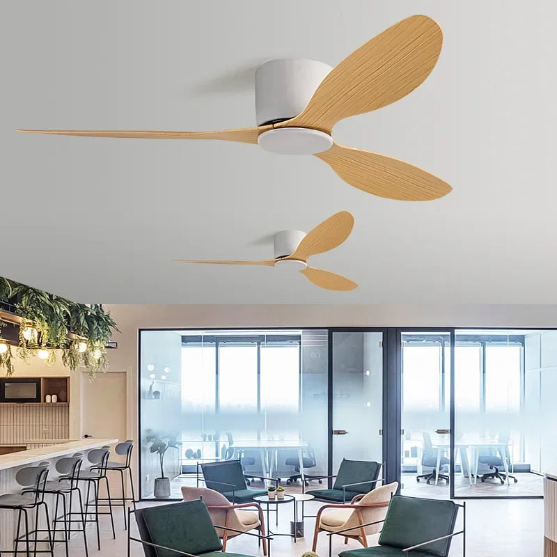 Simple Modern Ceiling Fans with Remote Control - No Light