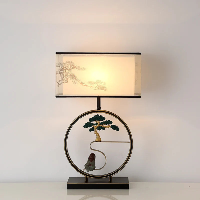 Vintage Chinese Style Bedside Lamp for Home Decor