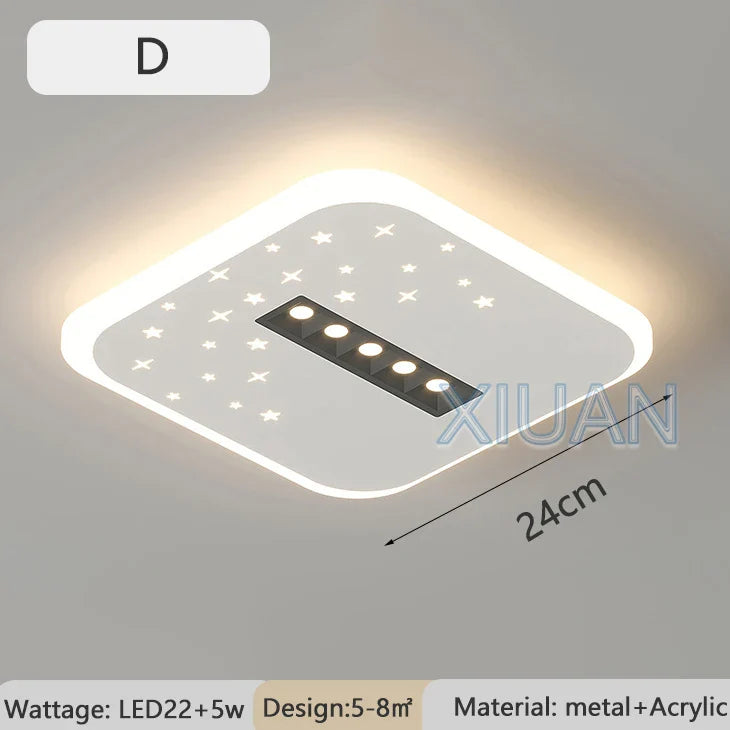 Simple Ceiling Light with Square White Spot and Round Cloud