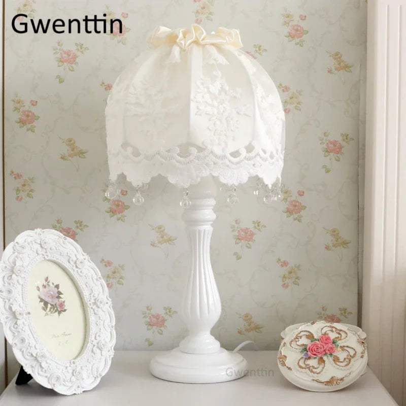 Korean Lace Bedside Lamp for Elegant Home Décor