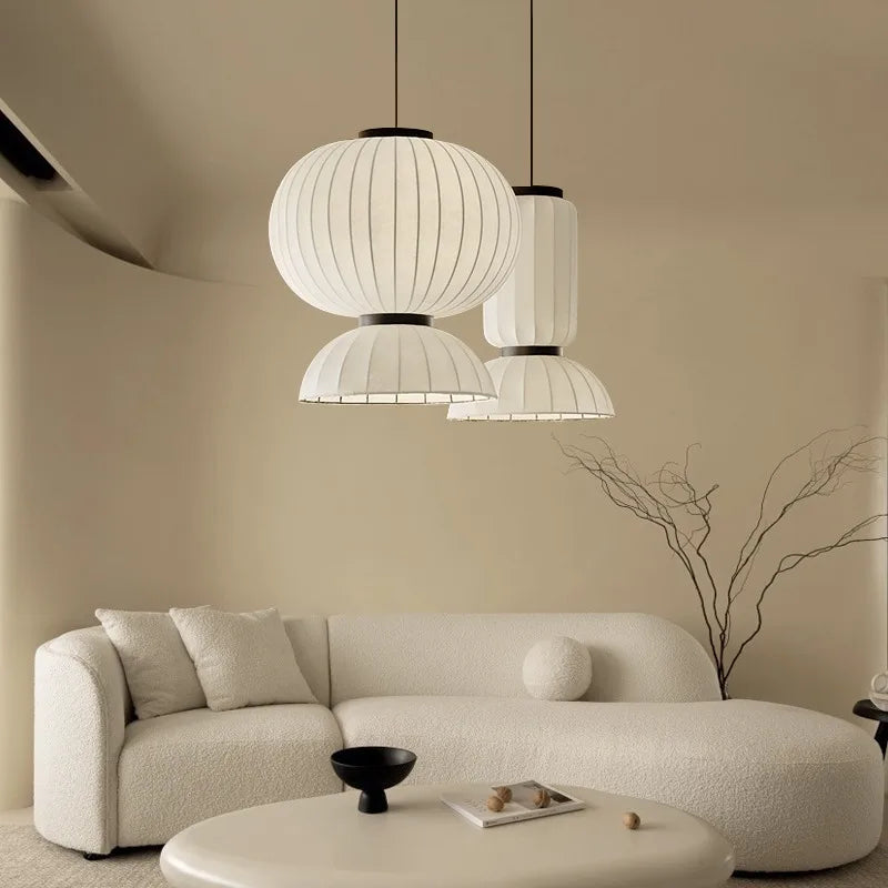Minimalist Nordic Wabi Sabi Silk LED Pendant Light