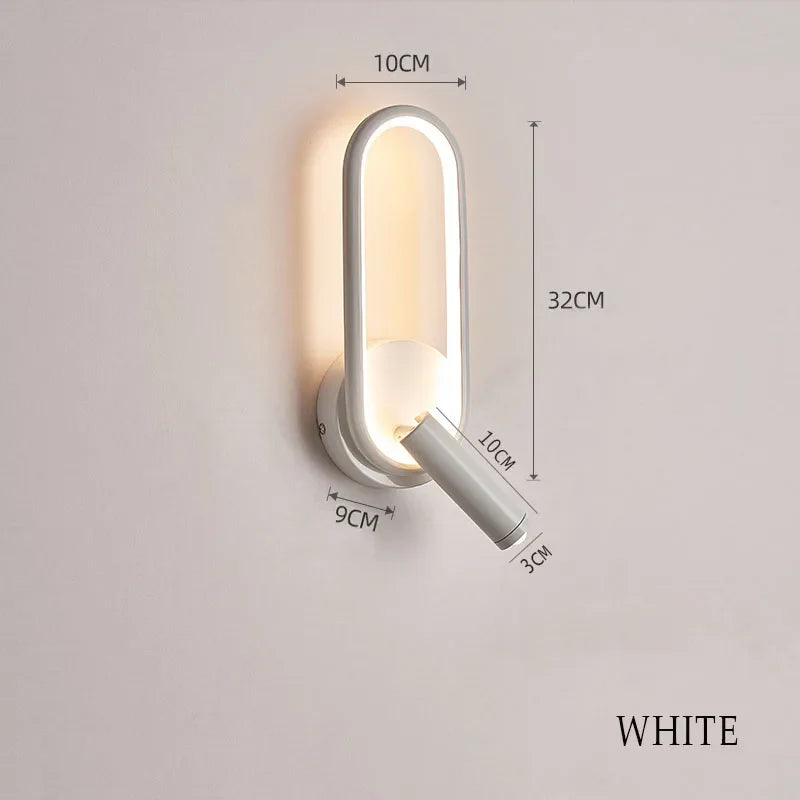 LED Wall Reading Lamp for Hotel Bedroom Headboard with Adjustable Book Light
