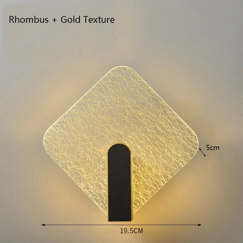Modern Acrylic Wall-Mounted Diamond Pattern Bedside Lamp