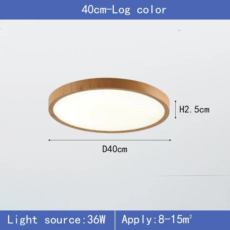 Modern Circular LED Wood Grain Ceiling Light