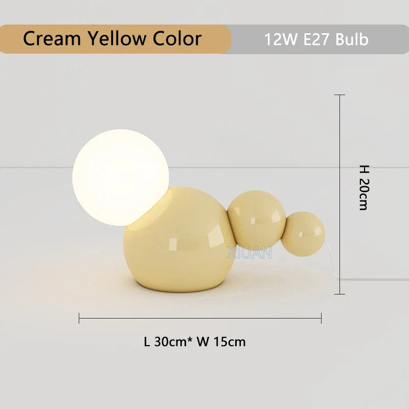 Round Glass Bedside Lamp for Home Decor