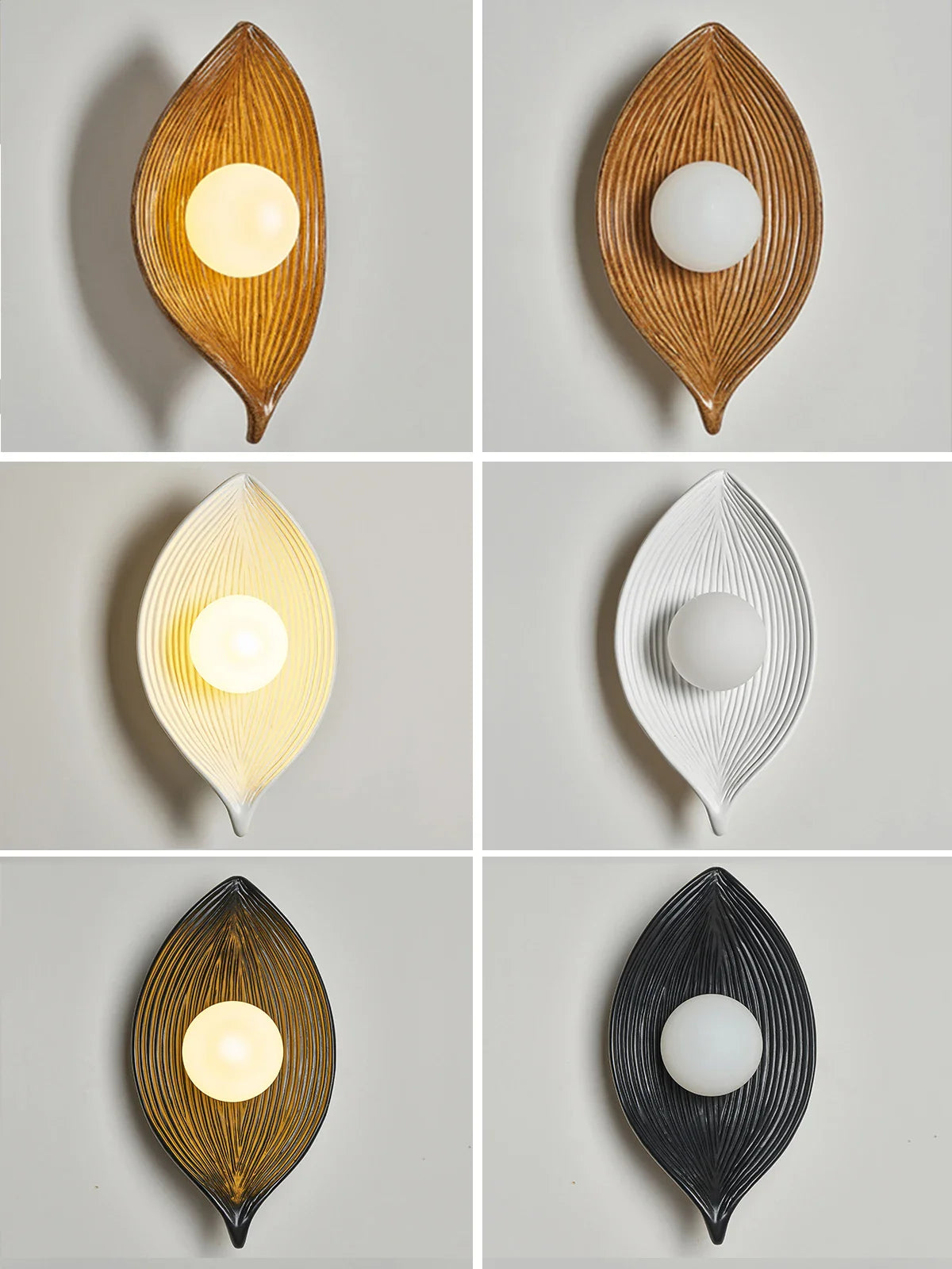 Vintage Leaf Design Resin Wall Sconce