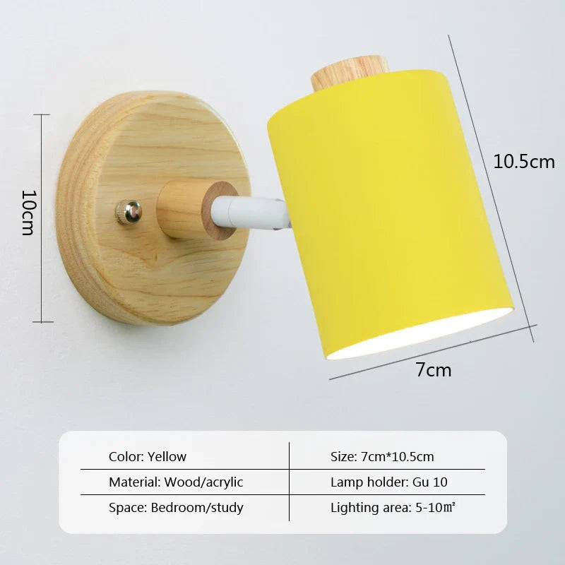 Nordic Wall Sconce Nightstand Lamp with Switch EU/UL Plug Gu10 Modern Bedroom Decor