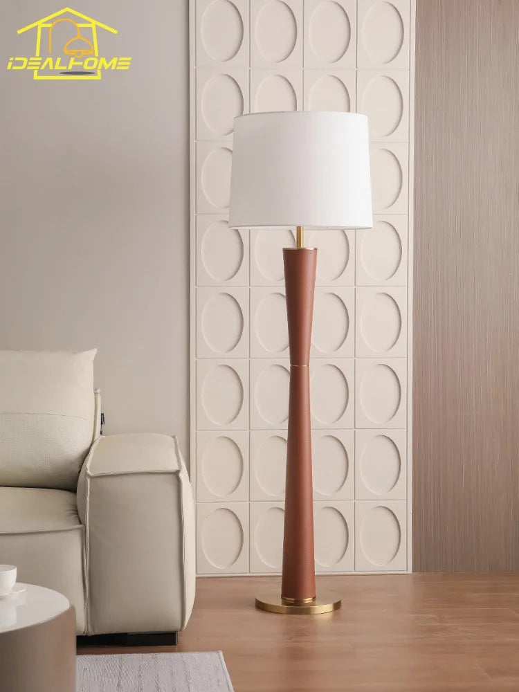 Minimalist Nordic Design Leather Floor Lamp in Iron