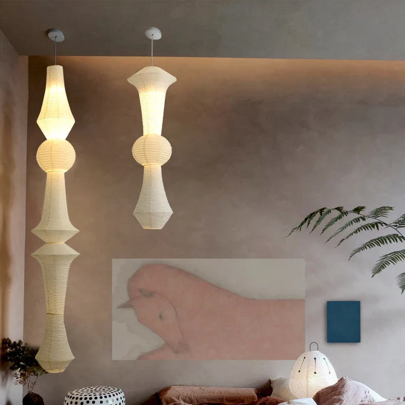 Akari Rice Paper LED Pendant Light - Modern Loft Home Decor