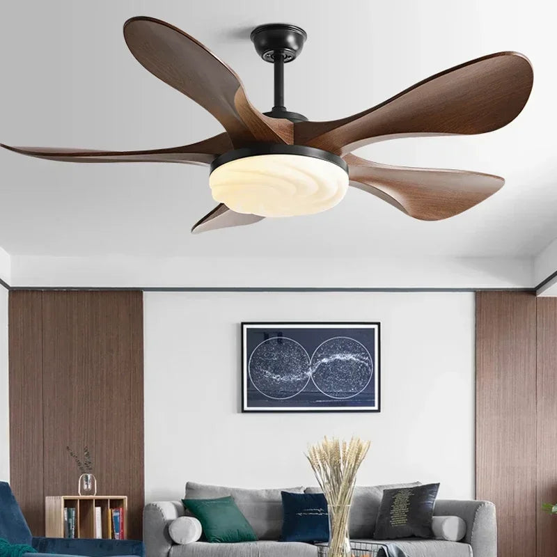 Modern LED Ceiling Fan with Silent Light for Living Room and Restaurant