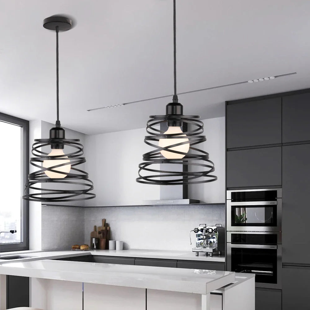 Retro Industrial Metal Cage Pendant Light for Home Decor