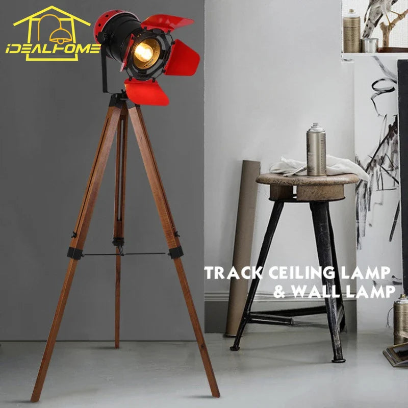 Adjustable Vintage Industrial Floor Lamp for Home Decor
