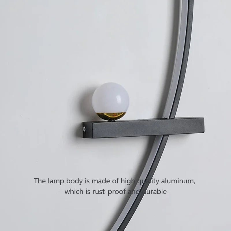 Modern Black LED Wall Sconce - Minimalist Decorative Light for Bedroom, Study, and Home