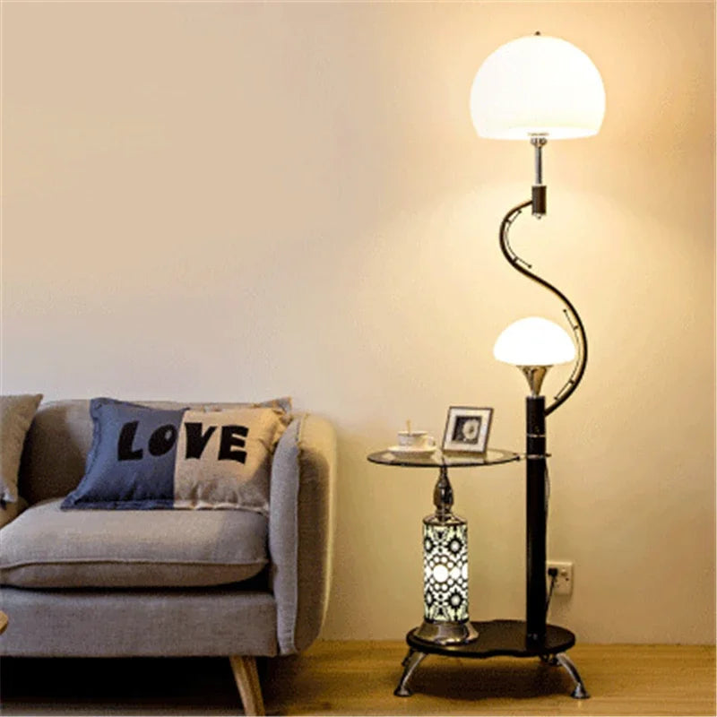 Modern Floor Lamp with Integrated Table - Creative Nordic Design