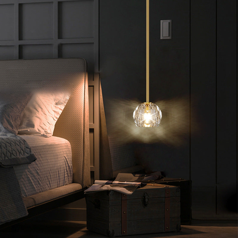 Modern LED Pendant Light with Crystal Shade - Ansley