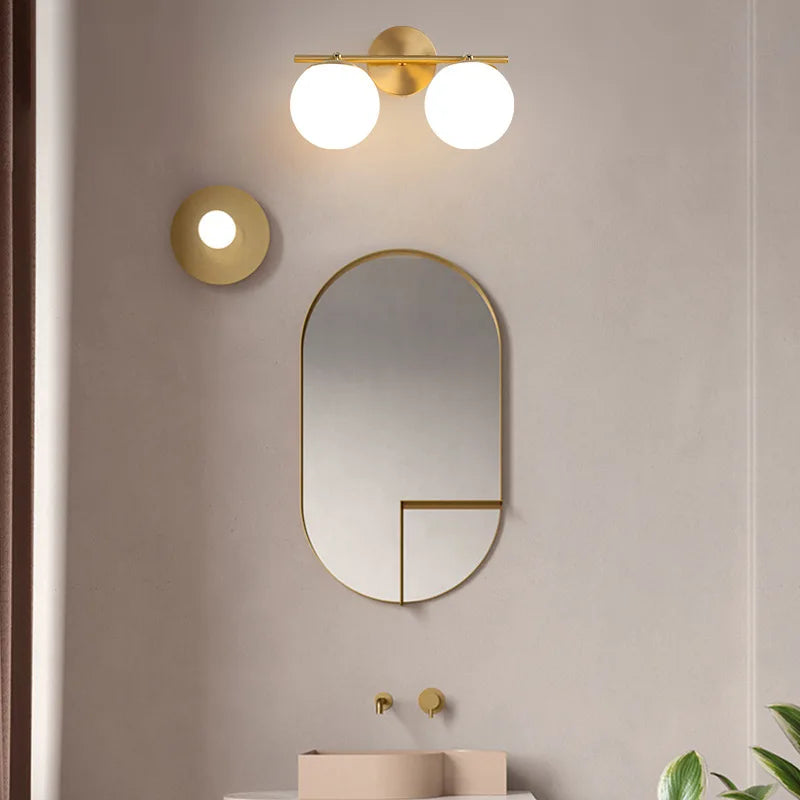 Nordic LED Ceiling Light Fixture - Modern Glass Ball Chandelier for Hallway, Balcony, and Kitchen