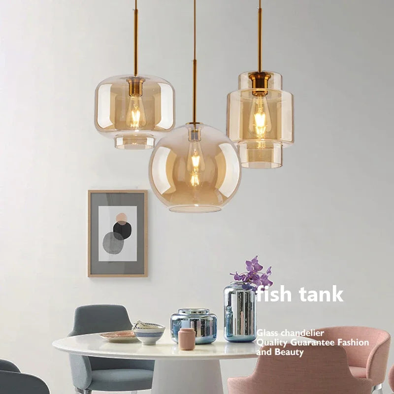Nordic Design Glass LED Pendant Light - Stylish Indoor Decor