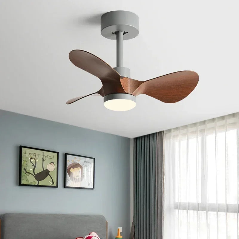 Modern Mini Ceiling Fan with Lights for Kids