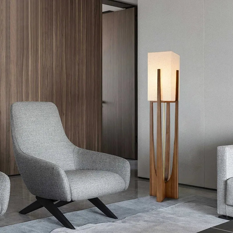Chinese Wooden Floor Lamp for Living Room and Bedroom - Nordic Design LED Table Lamp