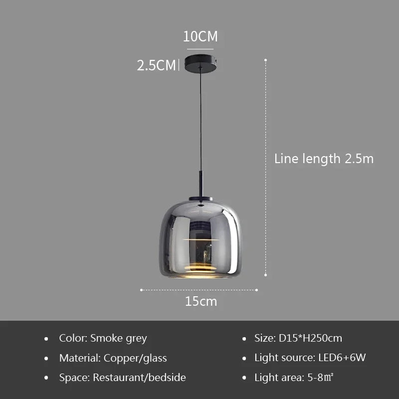 Italian Minimalist Glass Pendant Light for Modern Lighting