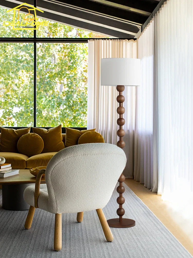 Wabi-Sabi Japanese Wooden Floor Lamp for Home Decor