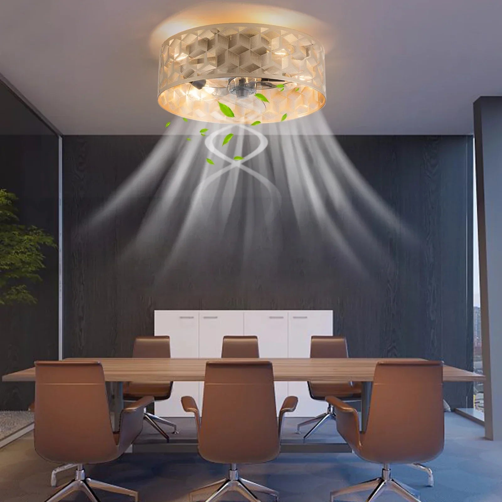 Recessed Ceiling Fan with Light and Remote Control