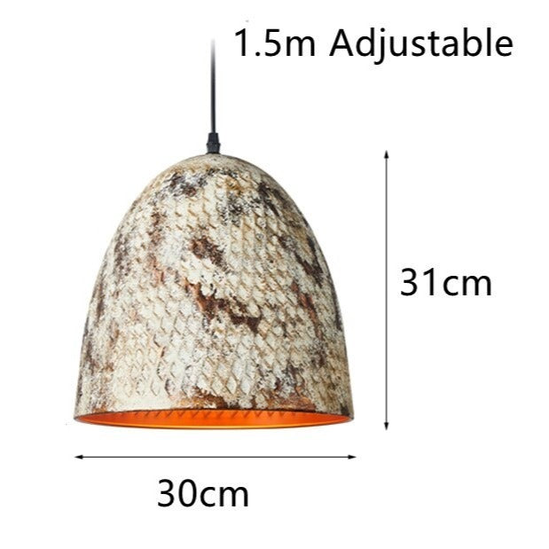 Modern Suspension Light with Python Print Shade